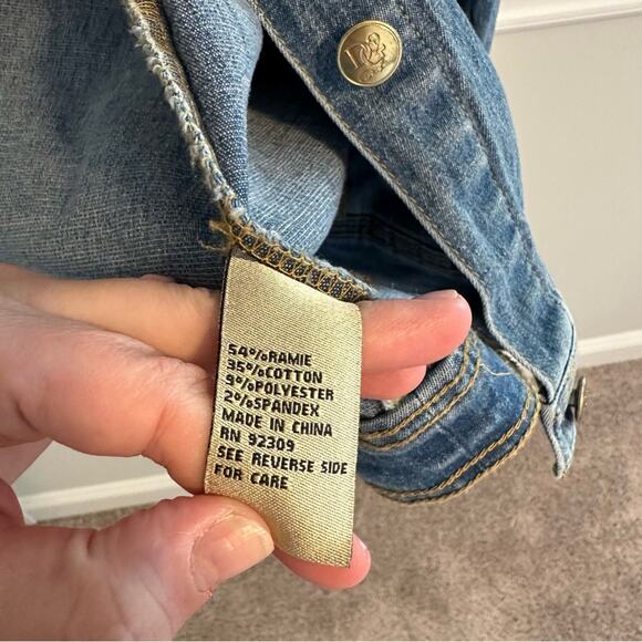 DG2 Diane Gilman Blue Denim Star Jean Jacket 2X - Picture 7 of 12
